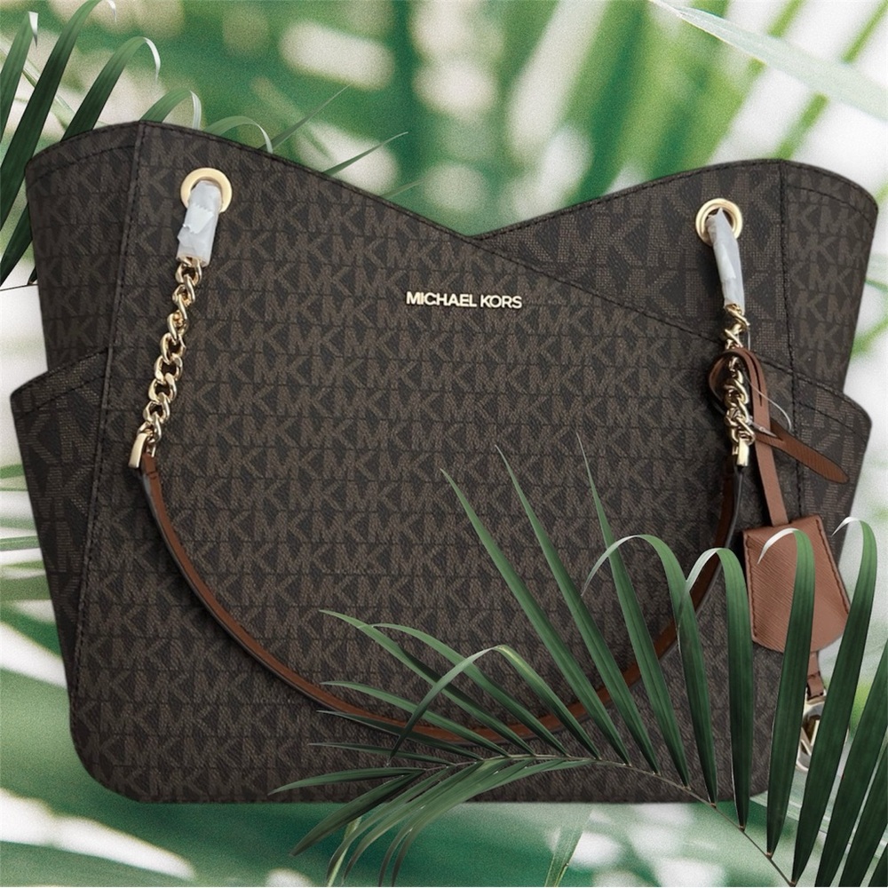 Michael Michael Kors Signature Jet Set Travel Large Chain Shoulder Tote